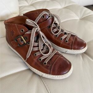 Paul Green Women’s Cognac Genuine Leather Sneakers Size US7.5/UK5/EU38